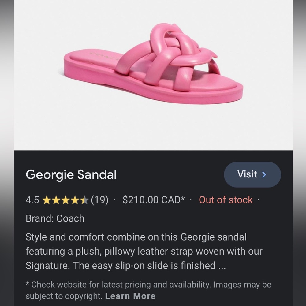 Georgie Sandal Coach pink